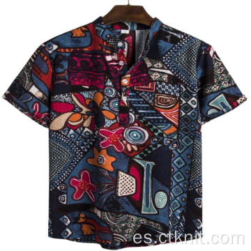 Camisa holid estampada con ropa de playa para hombre